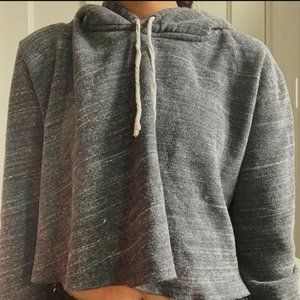 Grey Crop Top Hoodie